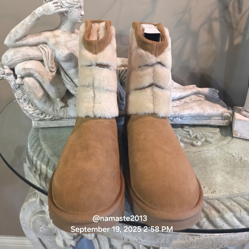 Ugg Tania Chevron Boots Fur Shearling SN 1012391 Designer Luxury Winter #169 - Picture 10 of 14